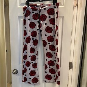 Cozy Rose Print Pajama Pants